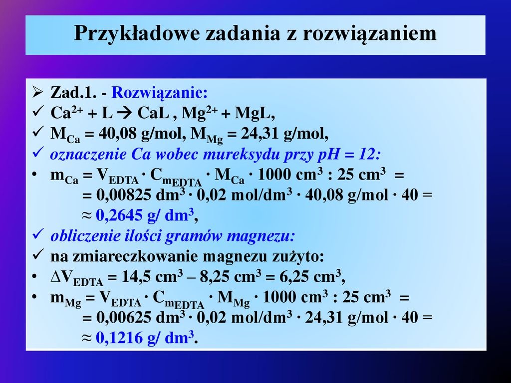 Analiza objętościowa miareczkowa zadania z rozwiązaniem cz IV